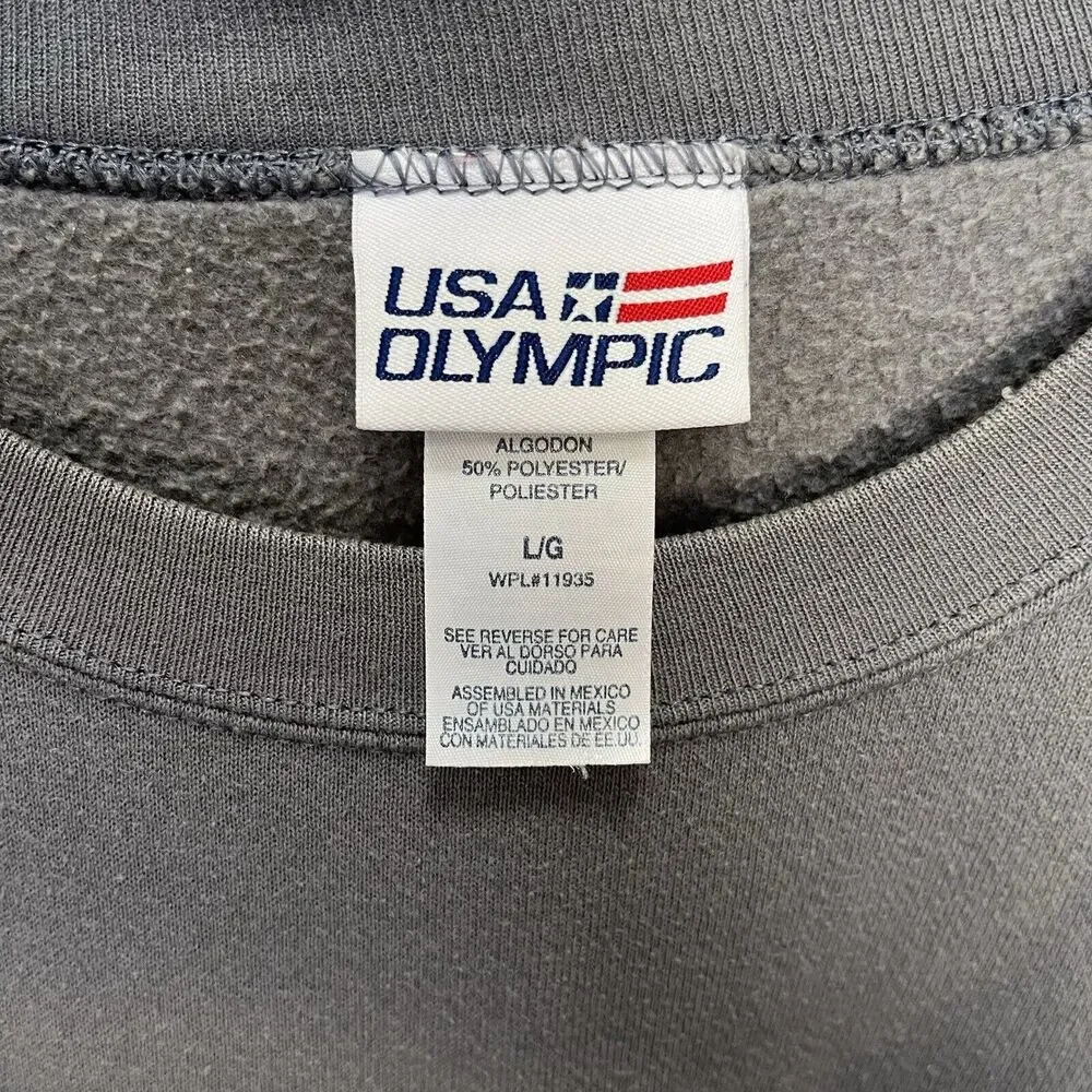 Vintage USA Olympic Sweatshirt Men’s Large Gray Sweater